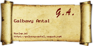 Galbavy Antal névjegykártya